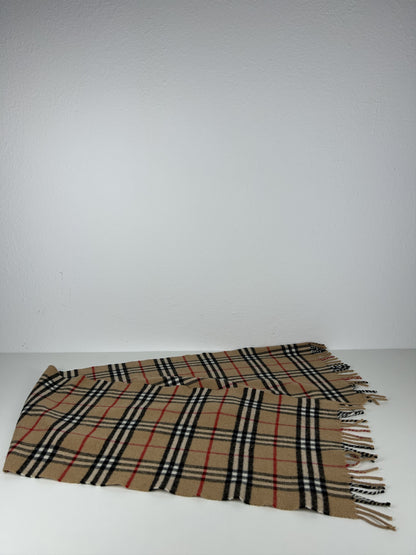 Vintage Burberry nova check merino wool and cashmere scarf