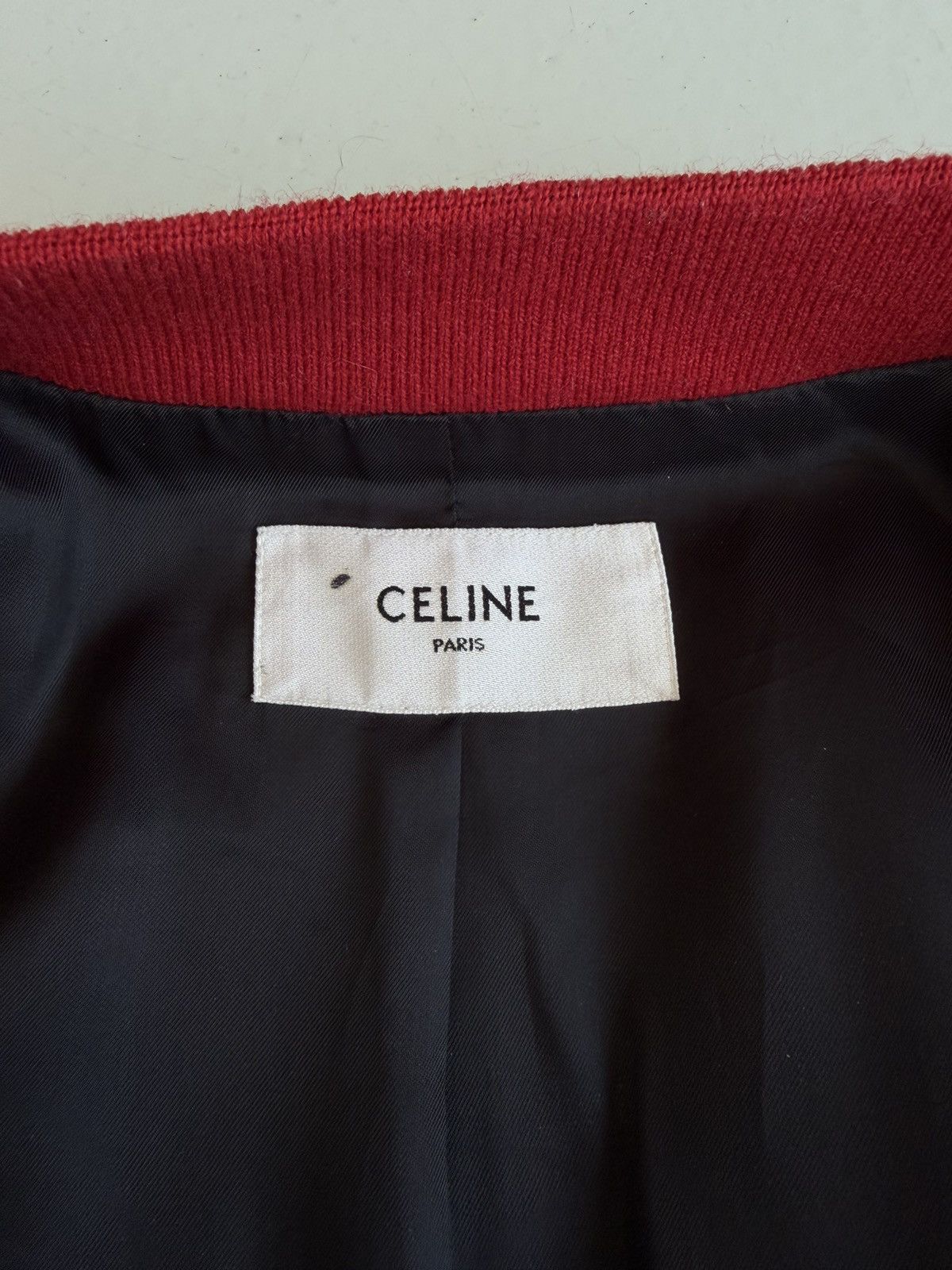 Celine Jackson C patch teddy varsity jacket