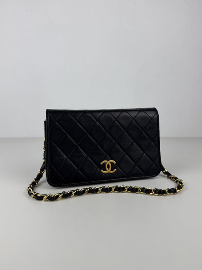 Vintage Chanel CC lambskin mini matelasse full flap