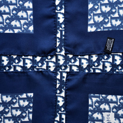 Vintage Dior trotter silk scarf navy