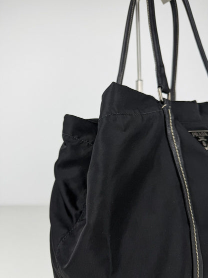 Prada tessuto nylon triangle logo tote bag