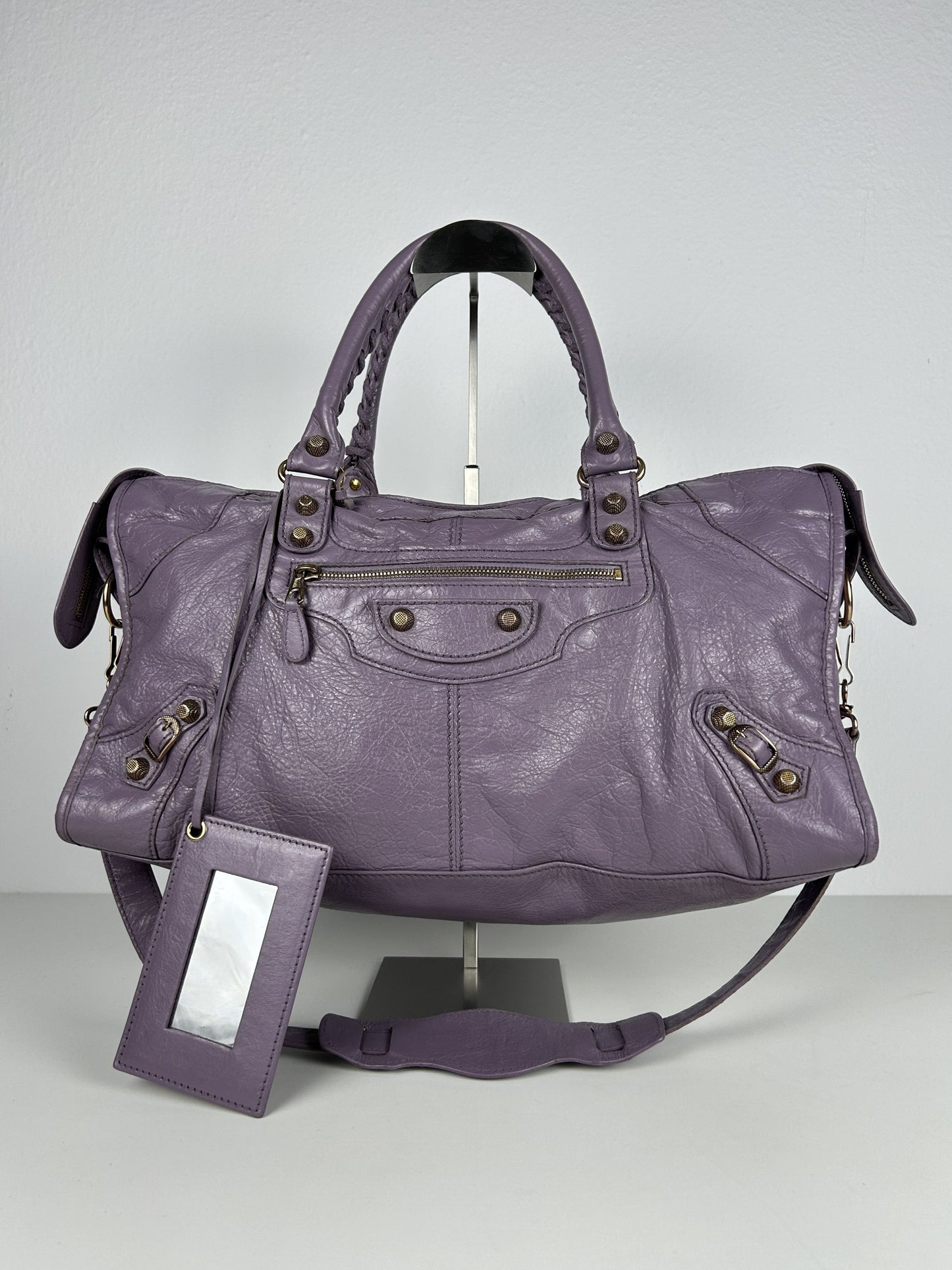 Balenciaga part time giant hardware city bag in lilac