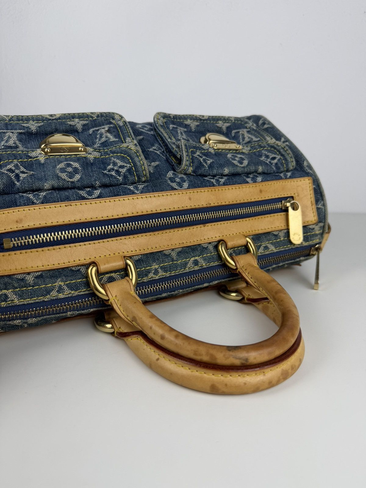 Louis Vuitton monogram denim neo speedy mini Boston bag