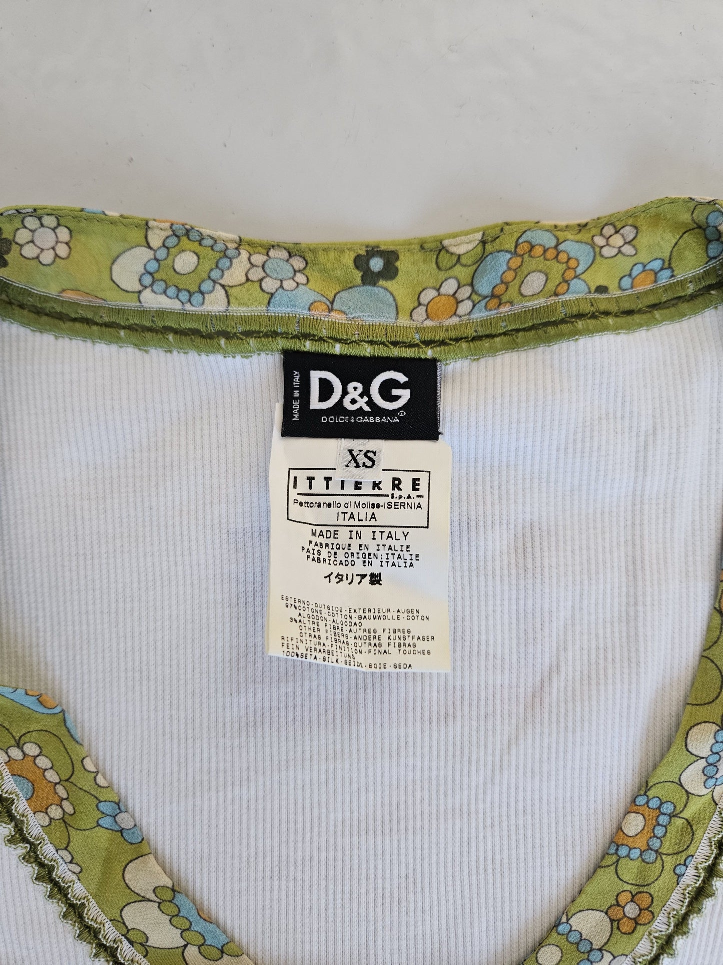 Archive y2k Dolce Gabbana Christine Croissant ribbed top