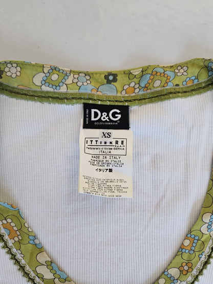 Archive y2k Dolce Gabbana Christine Croissant ribbed top