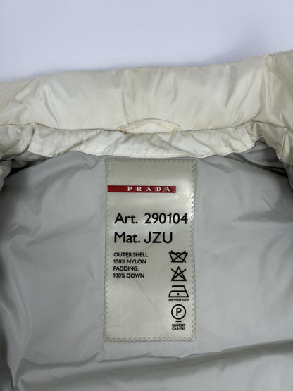 Vintage y2k archive Prada sport red tab hooded puffer vest