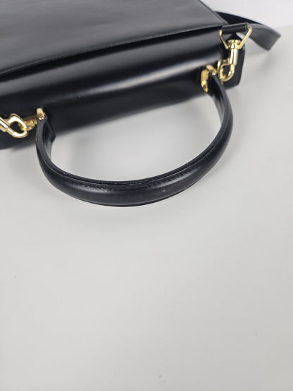 Vintage 80s Gucci lady lock box leather handbag