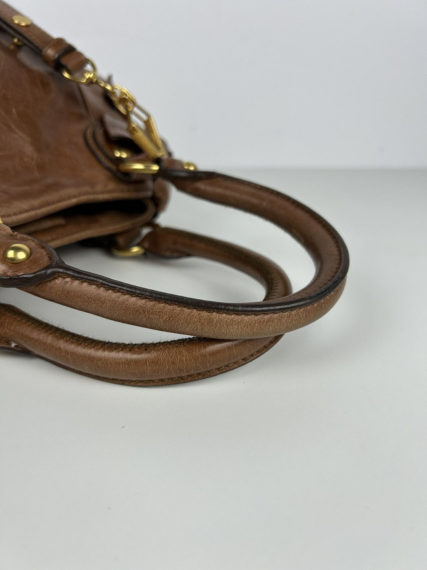 Miu miu mini bow bag in brown