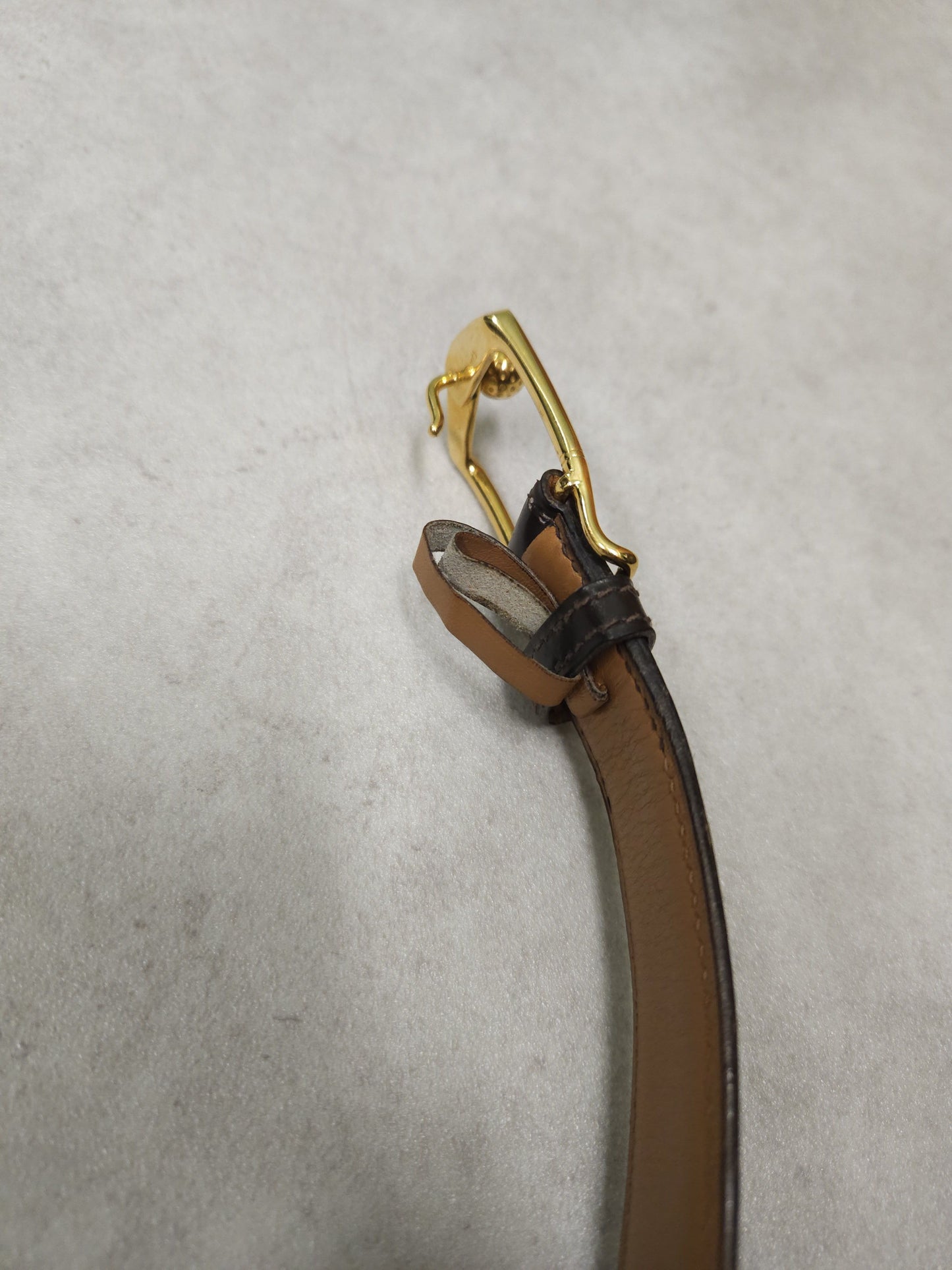 Vintage 1978 Hermes dark brown leather belt