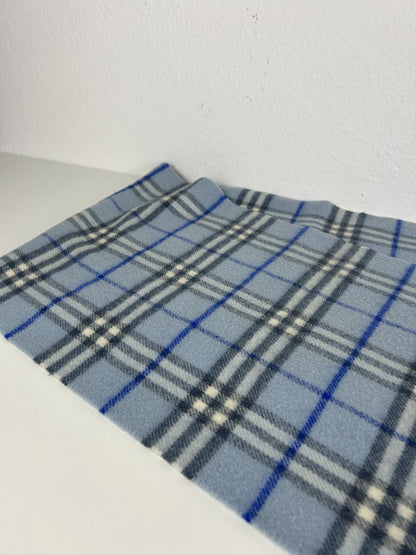 Vintage Burberry baby blue nova check wool scarf