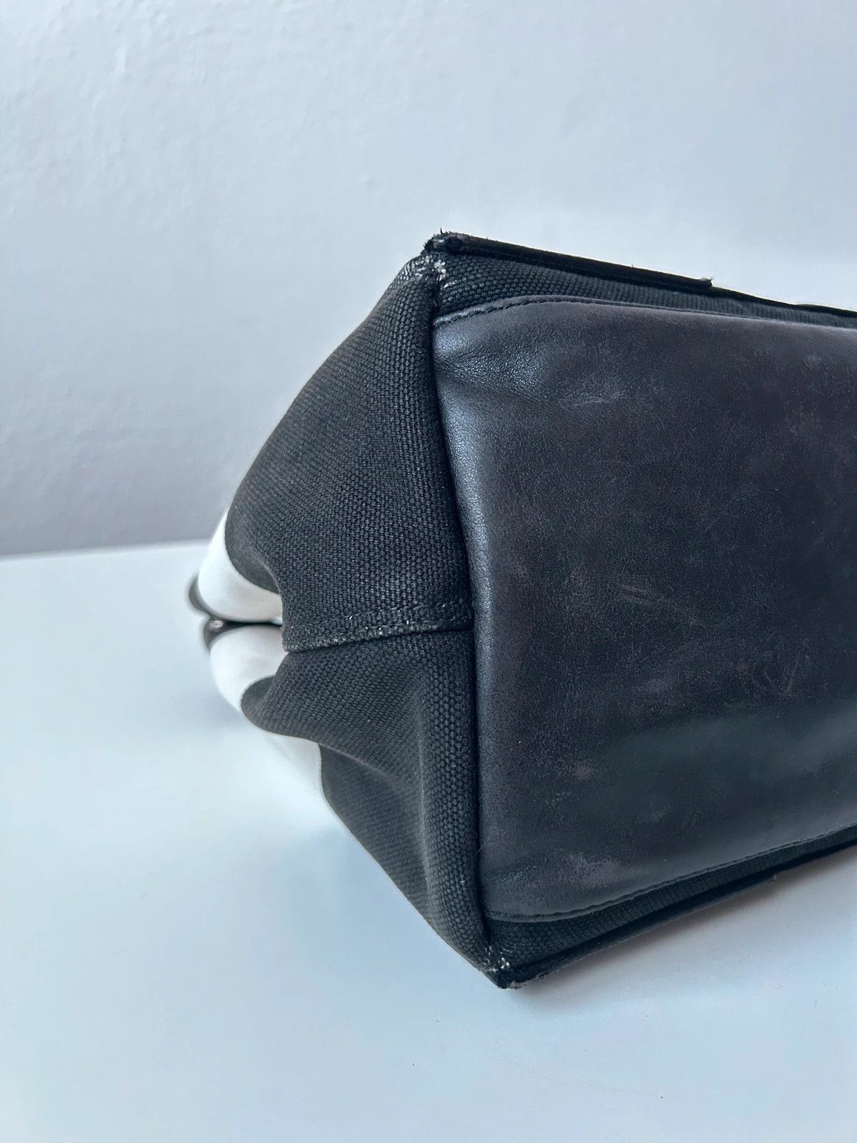 Balenciaga navy cabas logo tote bag small