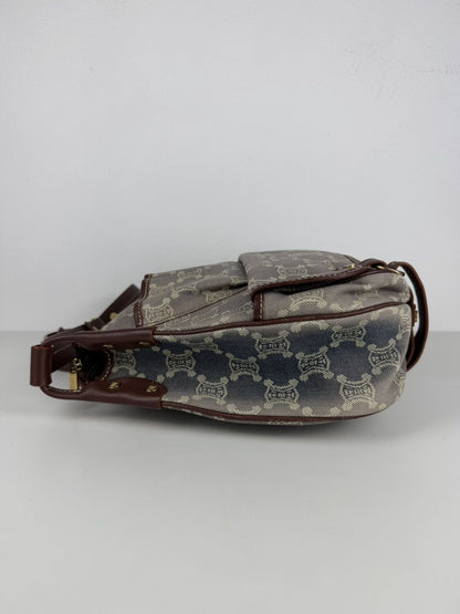 Celine macadam monogram denim shoulder/ crossbody bag