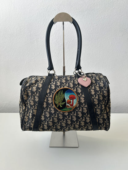 Vintage 80s customised Dior trotter oblique monogram canvas mini bowling bag