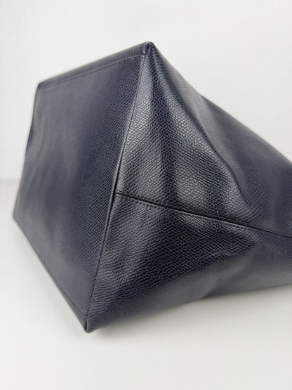 Coach crossgrain leather taxi tote dark navy