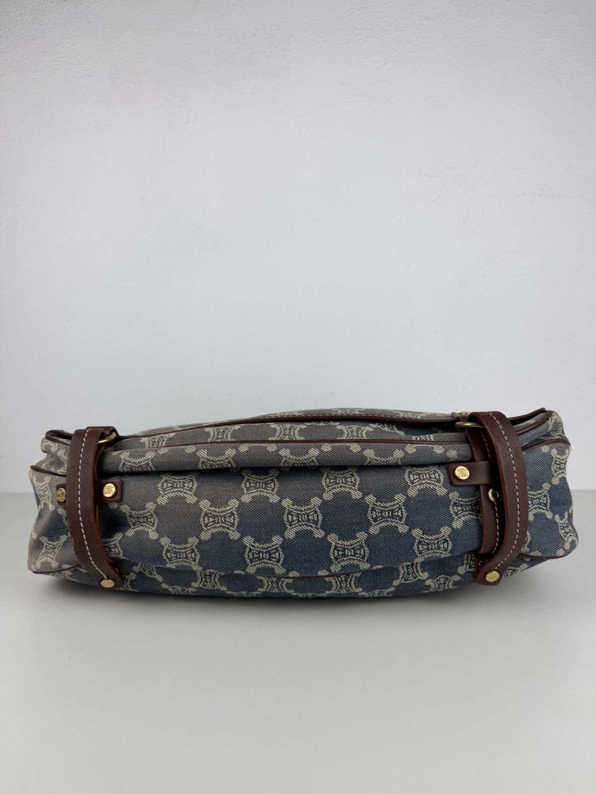 Celine macadam monogram denim shoulder/ crossbody bag