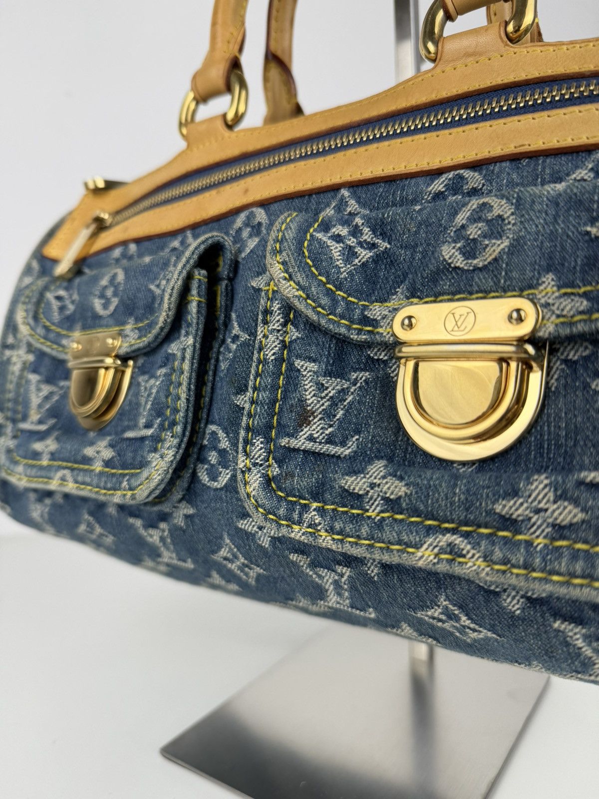 Louis Vuitton monogram denim neo speedy mini Boston bag