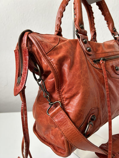 Balenciaga city bag in pumpkin spice