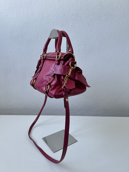 Vintage y2k miu miu vitello bow bag in pink