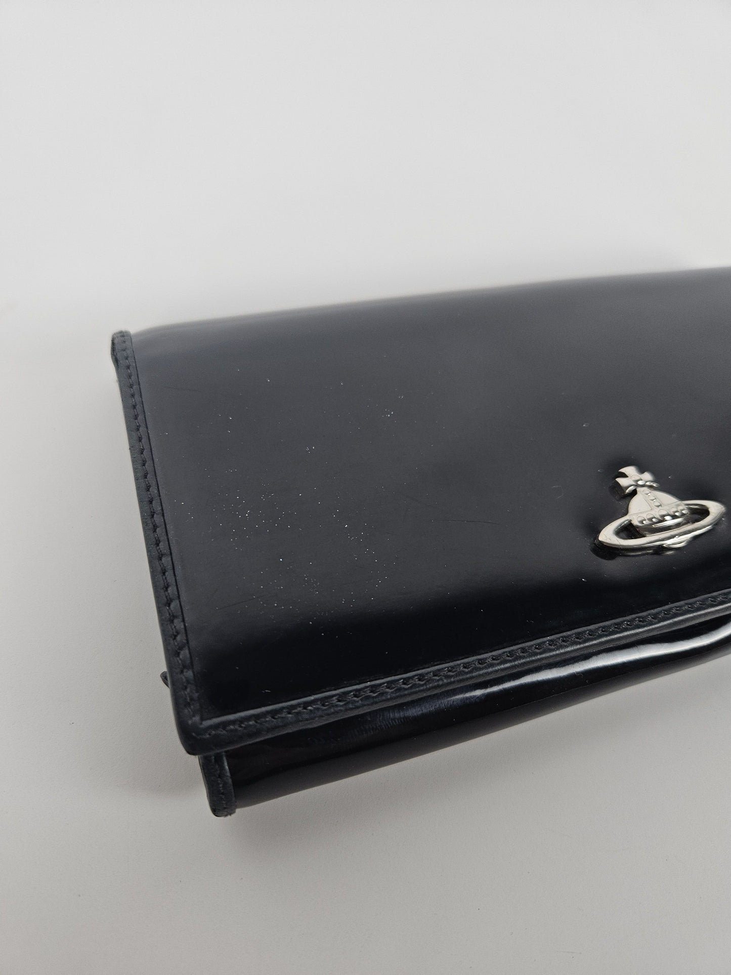 Vivienne Westwood orb black patent leather wallet