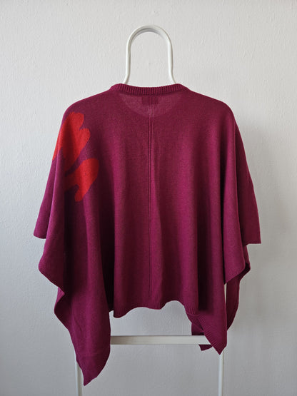 Fendi roma wool blend poncho