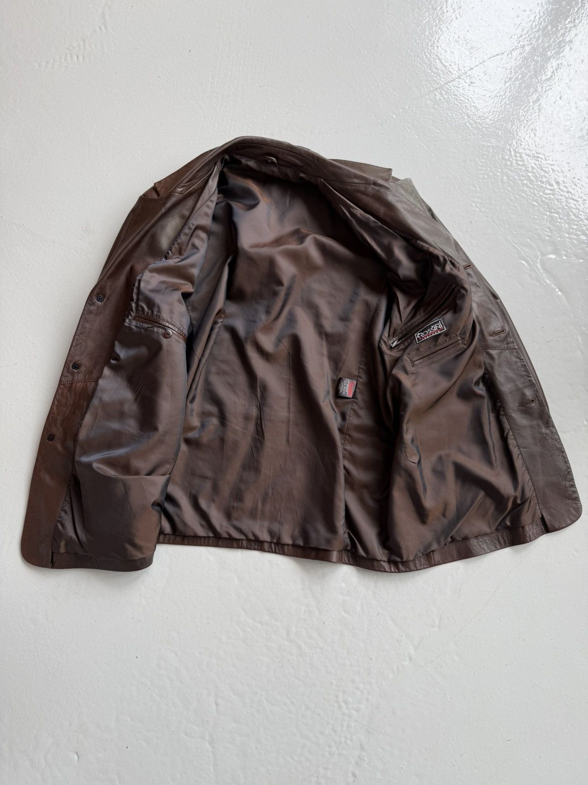 Vintage oversized calf leather blazer