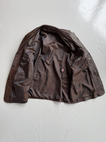 Vintage oversized calf leather blazer