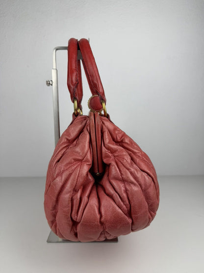Miu Miu matelasse pleated leather handbag