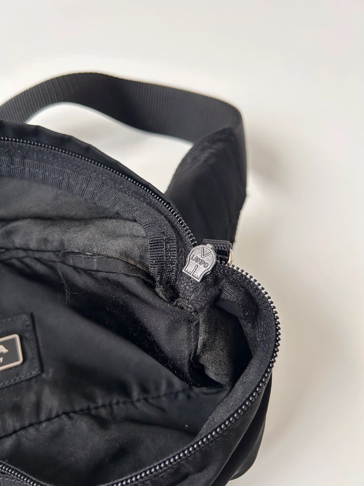 Prada nylon triangle logo waist/ crossbody bag pouch bumbag