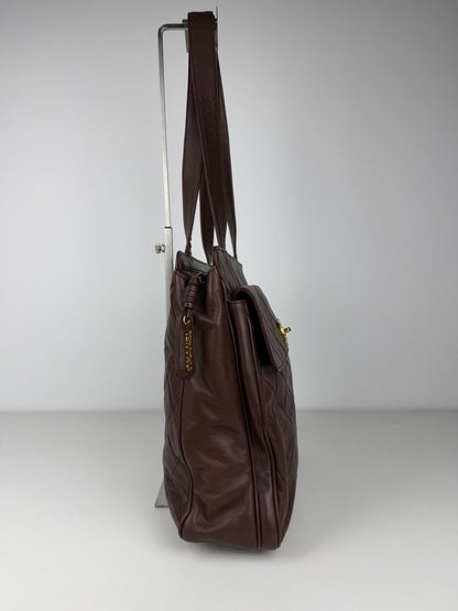 1996 Chanel CC turnlock matelasse quilted lambskin tote