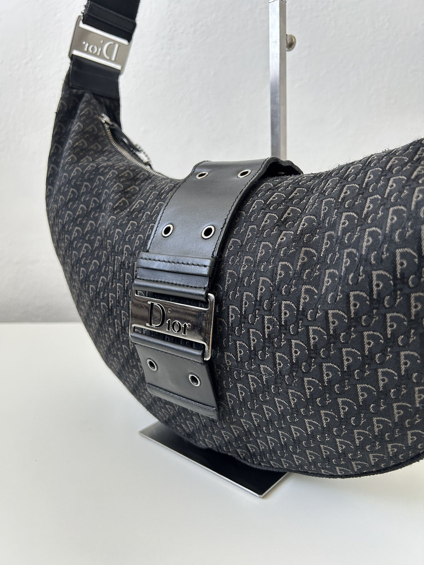 Y2k Dior street chic half moon hobo handbag