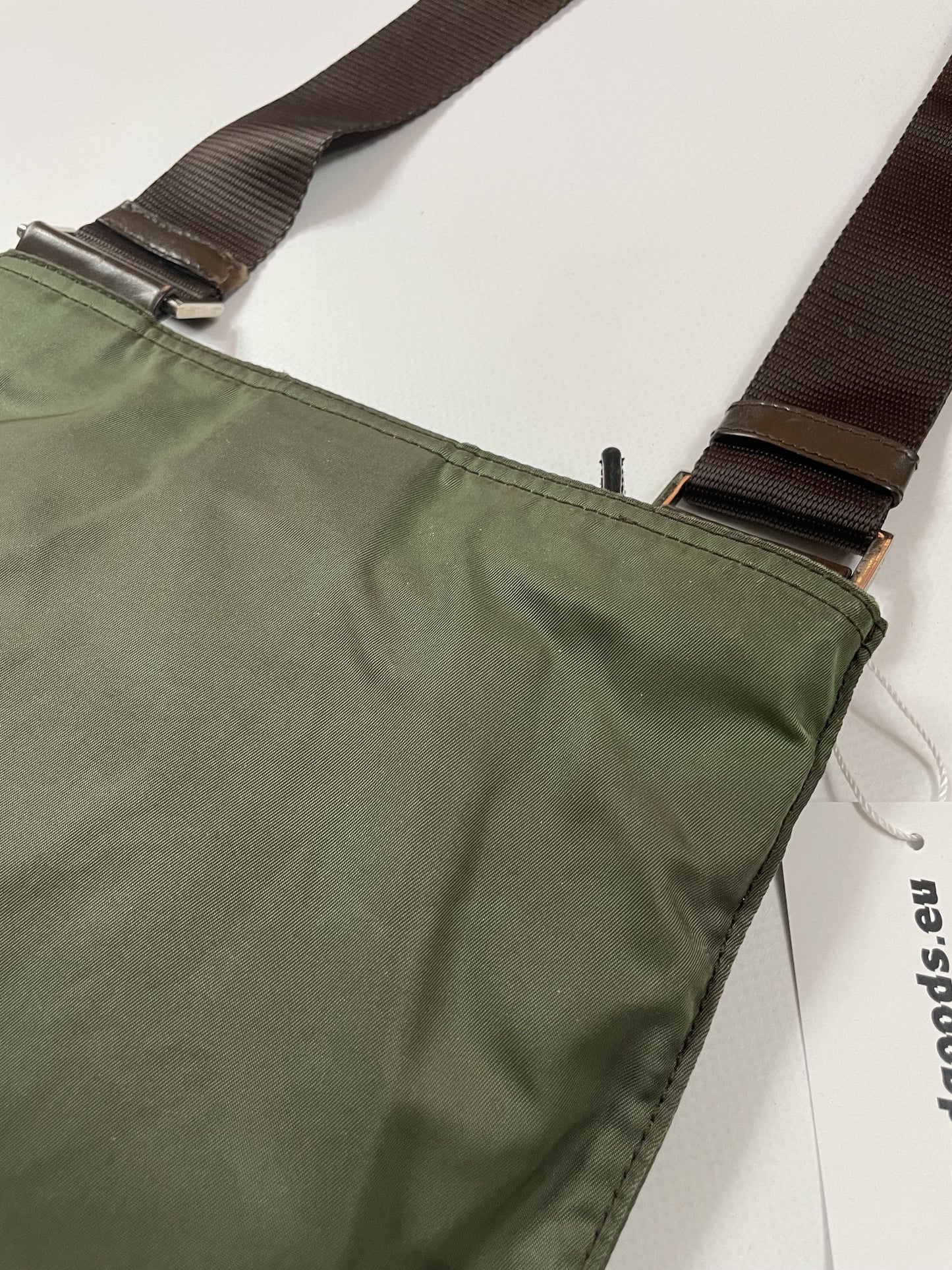 Prada nylon triangle logo small shoulder crossbody bag