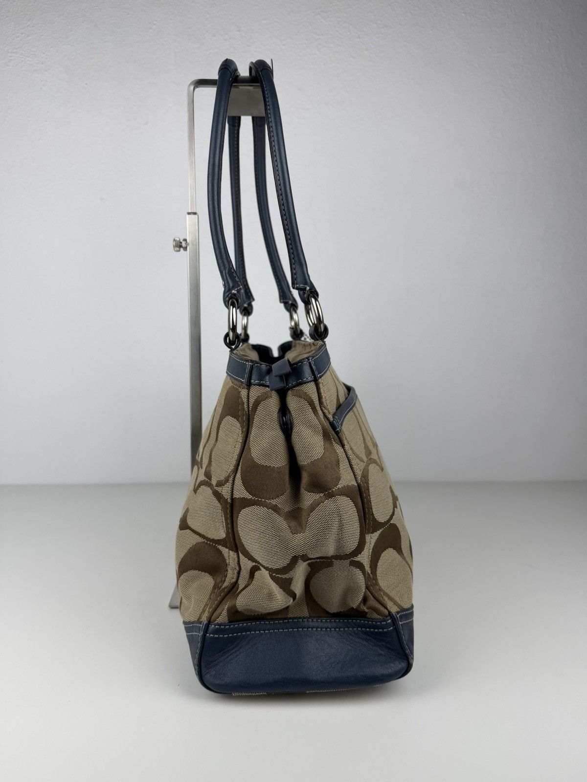 Coach park signature carryall canvas and leather tote