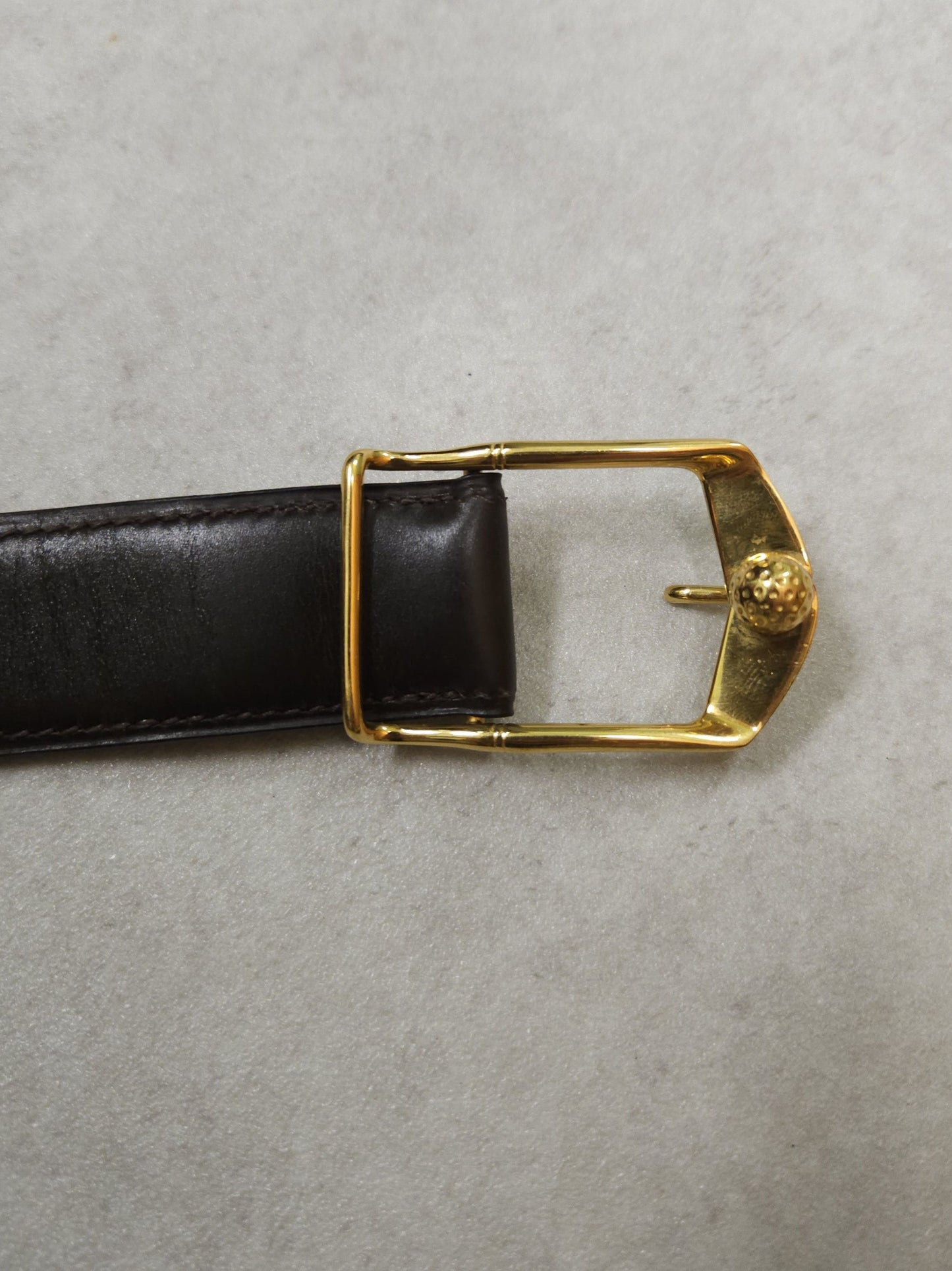 Vintage 1978 Hermes dark brown leather belt