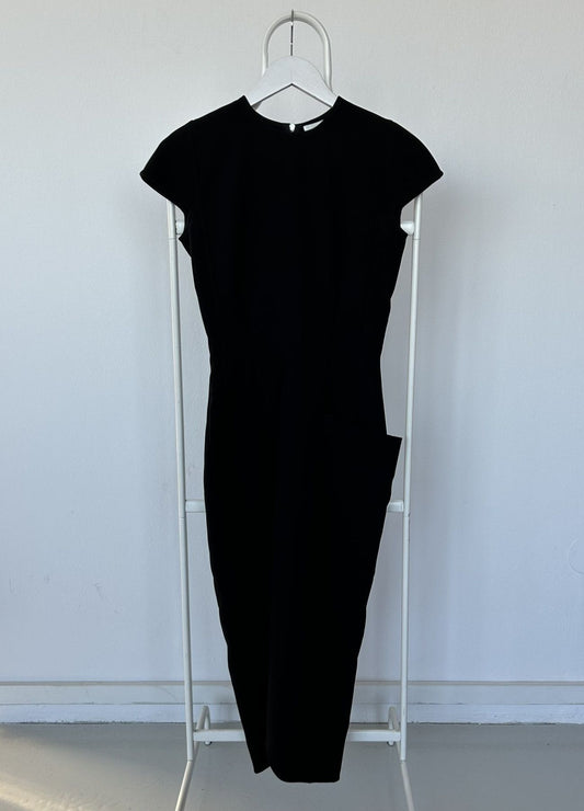 Victoria Beckham black cocoon midi dress