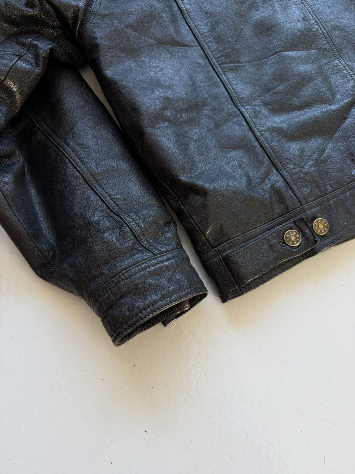 Vintage leather trucker jacket