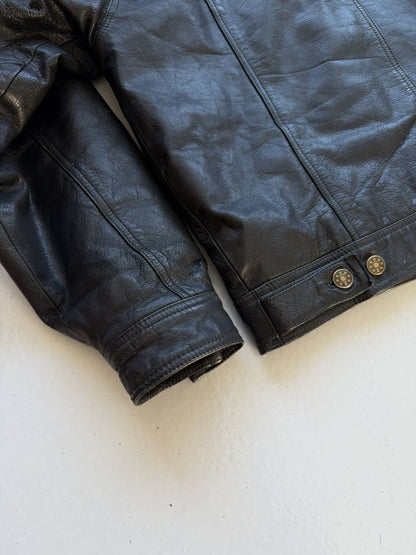 Vintage leather trucker jacket