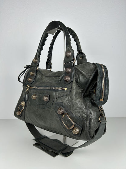 Balenciaga giant hardware city bag in dark gray