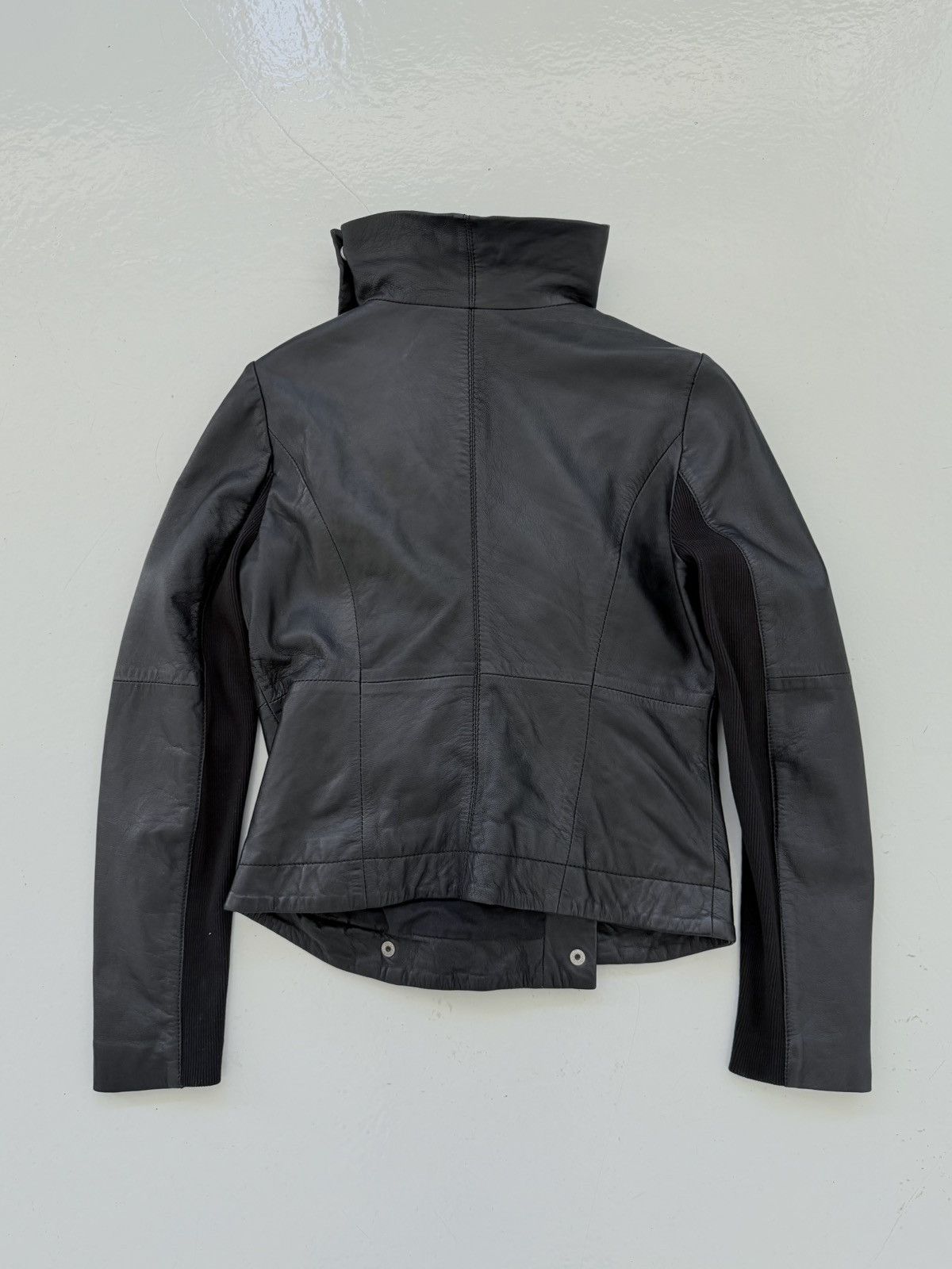 Vintage Saint Tropez asymmetrical leather jacket