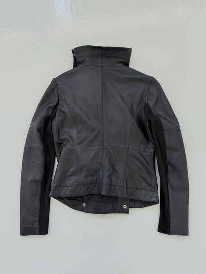 Vintage Saint Tropez asymmetrical leather jacket
