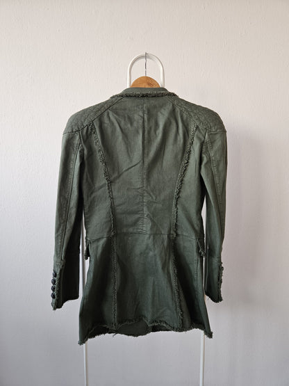 Pierre Balmain raw edge double breasted napoleon coat