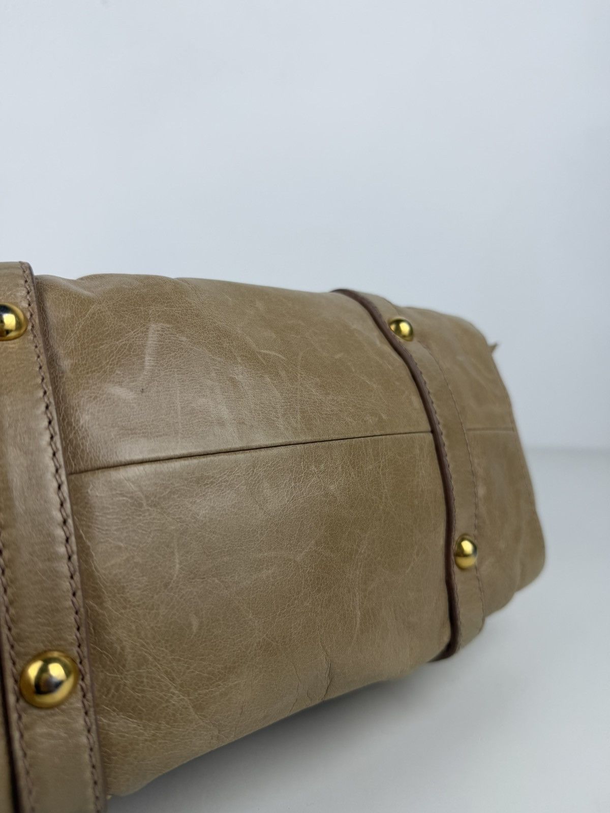 Miu miu bauletto vitello gathered leather mini handbag