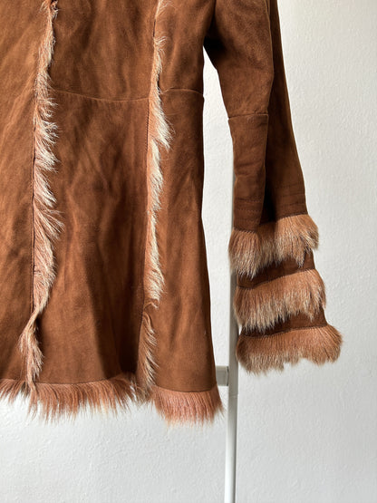 Vintage suede short penny lane/ afghan coat