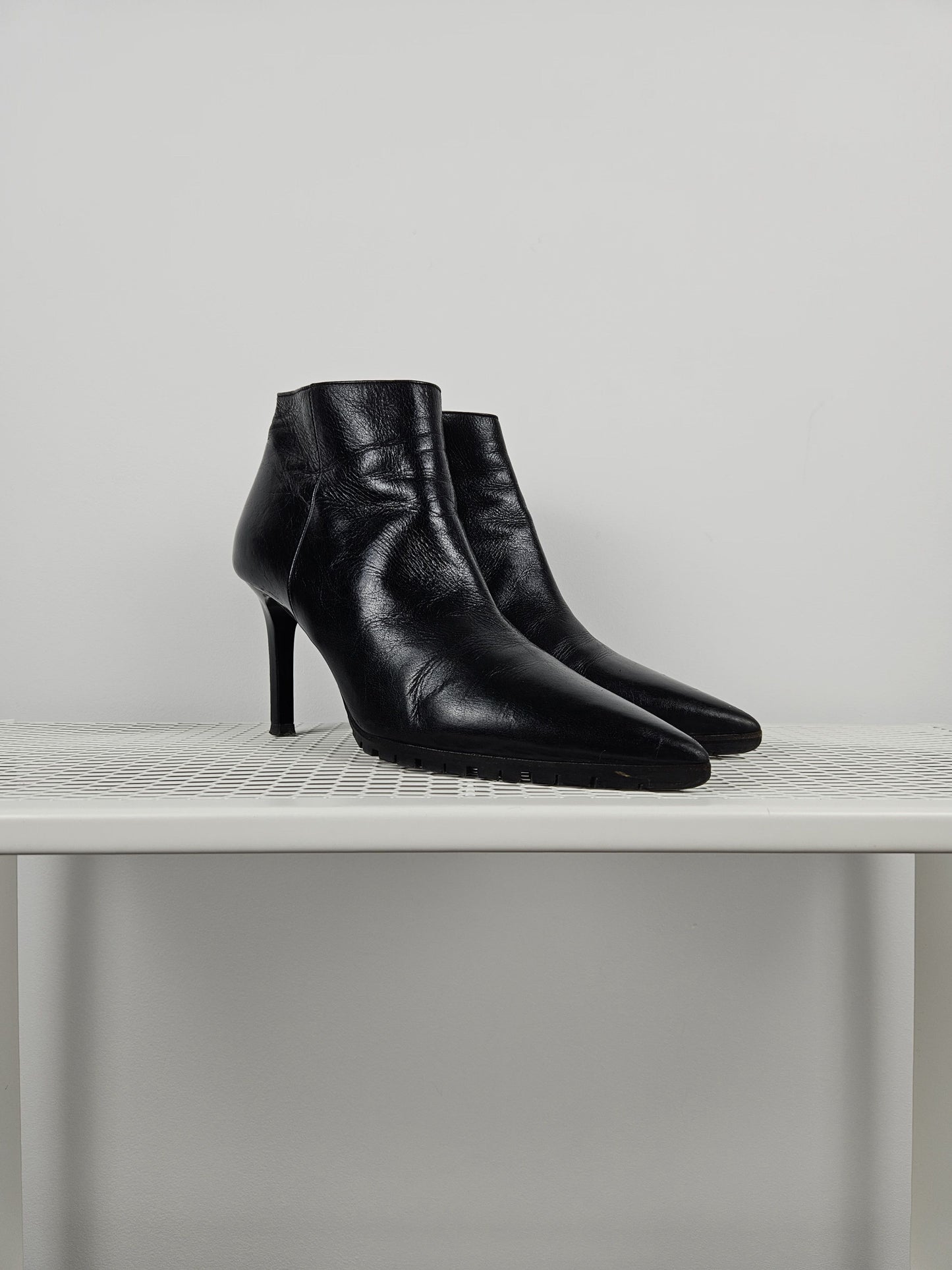 Miu Miu stiletto high heel ankle boots notched sole
