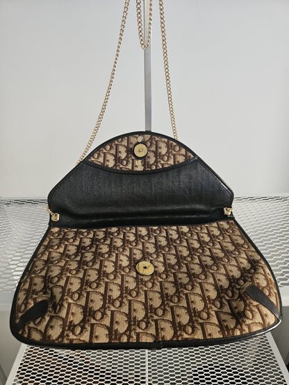 Vintage 80s Dior trotter chain flap shoulder/ crossbody bag