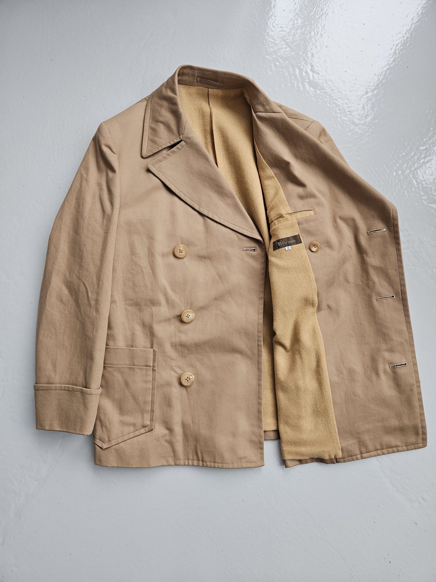 Yohji Yamamoto Y's double breasted reefer jacket peacoat