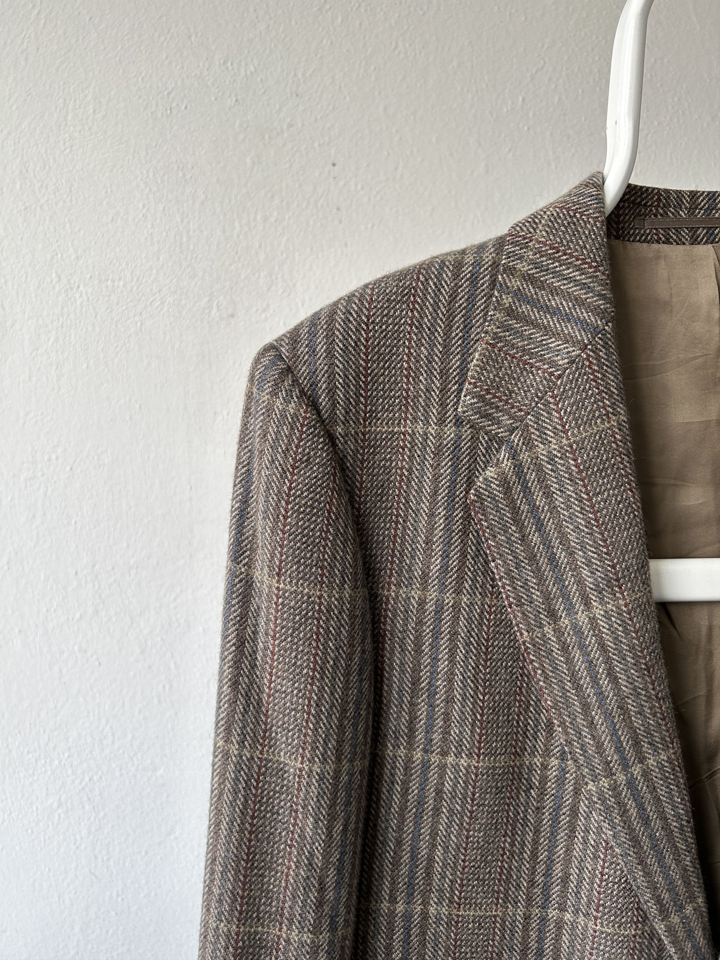 Vintage handmade checkered cashmere blazer