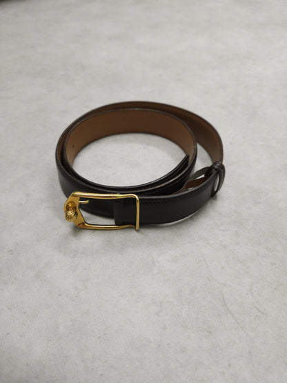 Vintage 1978 Hermes dark brown leather belt