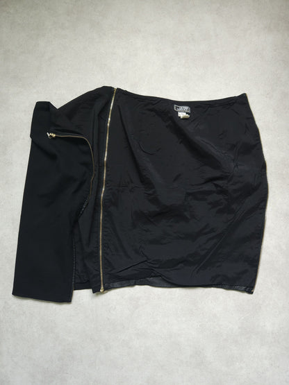 Gianni Versace Couture leather and wool zip off pencil skirt