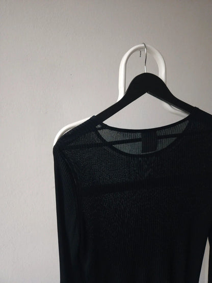 SS2001 Chanel viscose ribbed see through knit