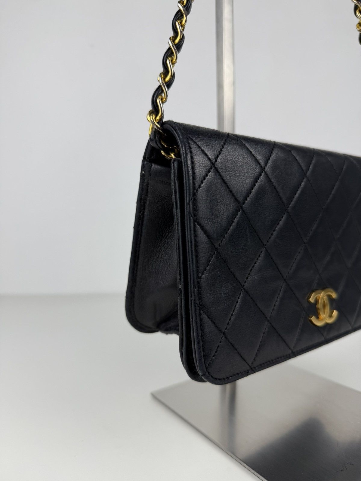Vintage Chanel CC lambskin mini matelasse full flap